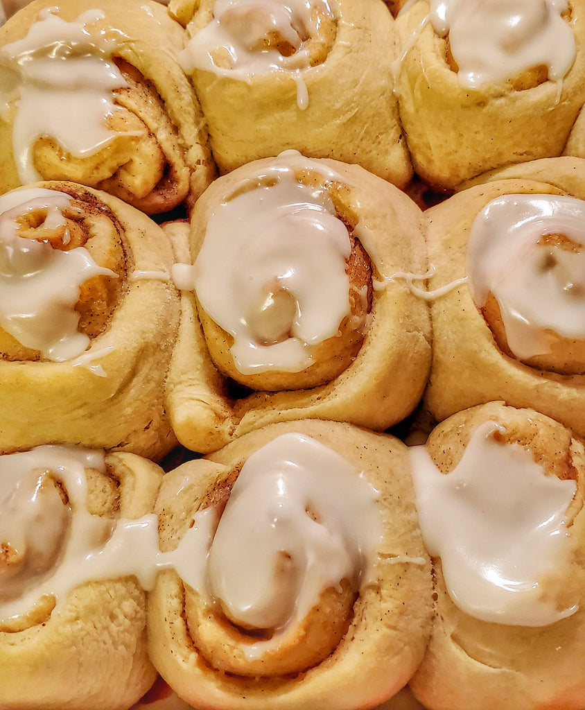 Orange Vanilla Glaze on Cinnamon Rolls