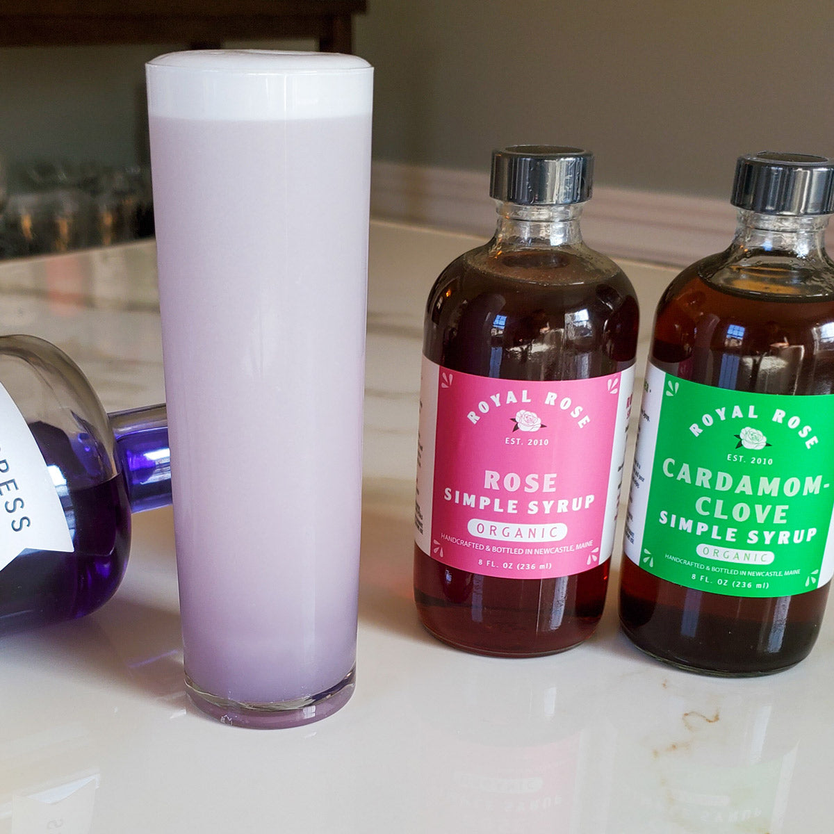 The Rose-Cardamom Purple Fizz