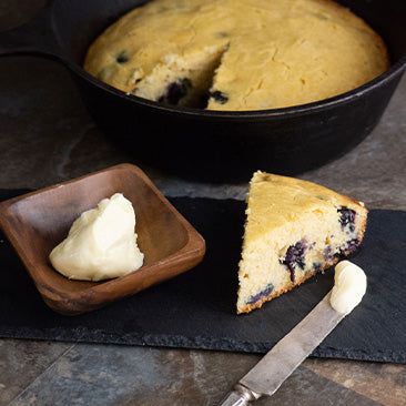 Blueberry Saffron Cornbread with Saffron Butter