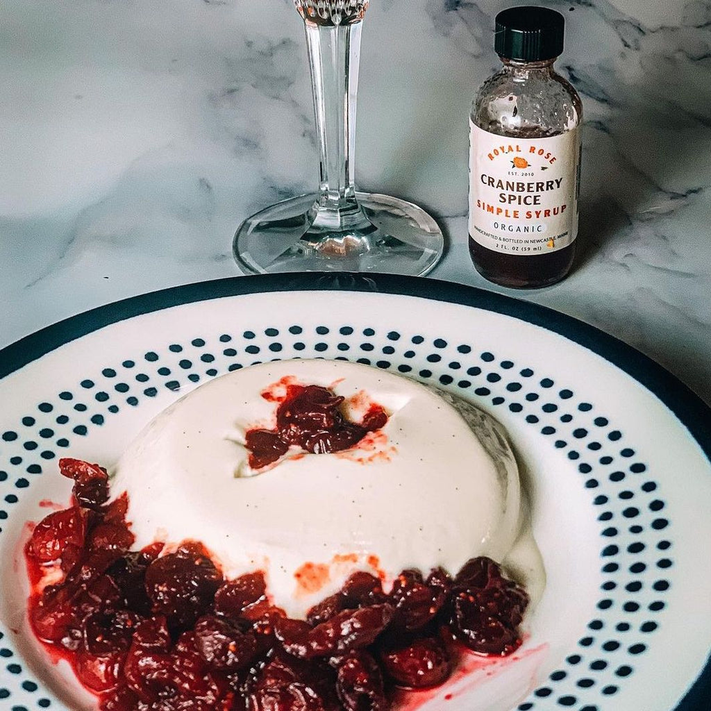 Buttermilk Panna Cotta with Cranberry Sauce